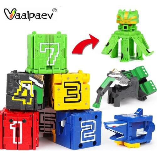 3 in 1 Animal Squanre Cube Transfor Robot Force Series Buliding Blocks Educational Toys for Children Gift Boy Octopus Eagle Lion