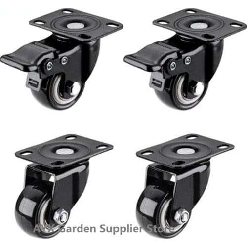 4 Pack 2in Heavy Duty Caster Wheels Polyurethane Swivel with 360 Degree Top Plate 220lb Total Capacity for Furniture