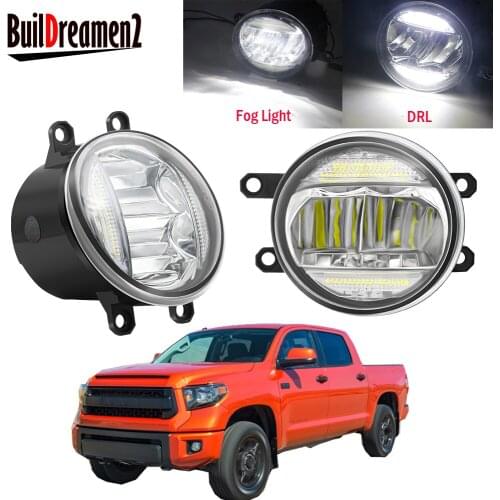 2in1 Car Right + Left LED Fog Light Assembly Daytime Running Lamp DRL 30W 8000LM 12V For Toyota Tundra 2014 2015 2016