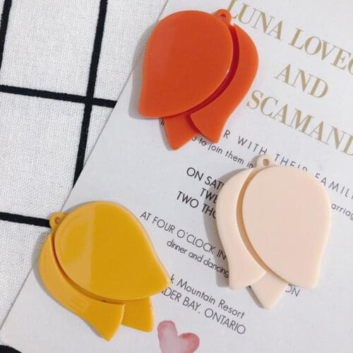 Free Shipping 20pcs Resin Charms Beauty Tulip Flower DIY Jewelry Pendant Ornament Accessories Earring Necklace 48*35*5mm