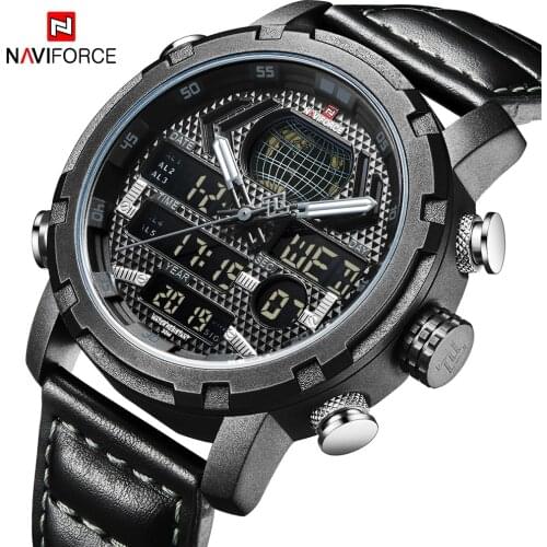 NAVIFORCE Waterproof Mens Military Sport Watch Men Luxury Brand Analog Digital Quartz Watches Mens Double Display Male Clock