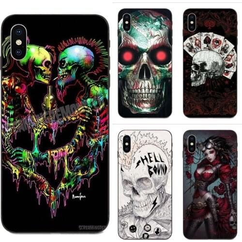 For Huawei Honor 5A 6A 6C 7A 7C 7X 8 8A 8C 8X 9 9X 10 10i 20 Lite Pro Soft Mobile Cases Covers Punk Tattoo Skull Head Emboss Uv