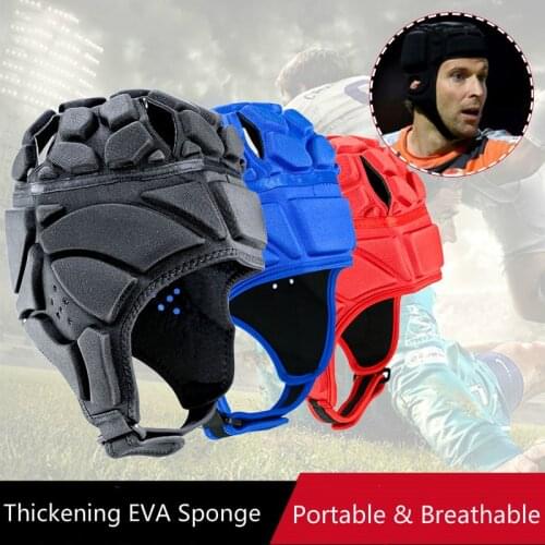 Kids Soccer Goalkeeper Helmet Men Football Sports Child Rugby Thick EVA Sponge Cap Goalie Guard Roller Head Protector Portable