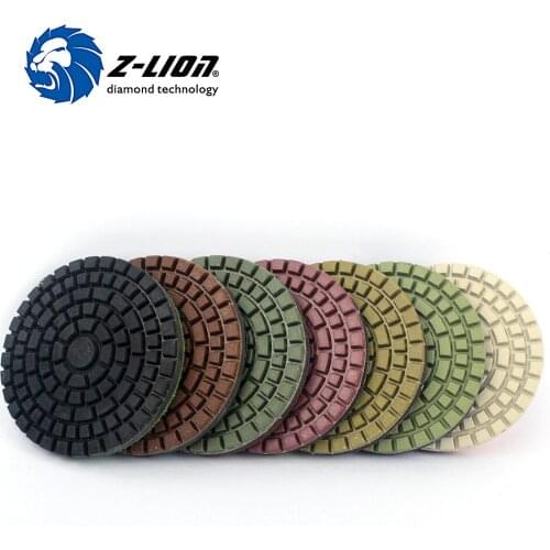 Z-LION 3 Inch Floor Polishing Pad 7 Pcs/Lot Thickened Diamond Resin Bond Concrete Polishing Pad Flexible Grinding Sanding Discs