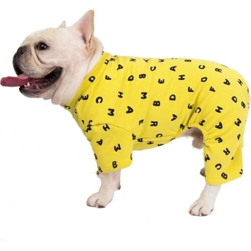 Cotton Dog Pajamas Jumpsuit Pug French Bulldog Clothes Schnauzer Clothing Pet Outfit Overall Poodle Bichon Dog Pyjama Pijama