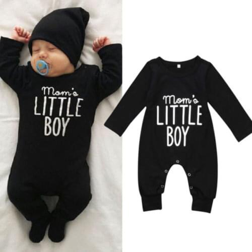 Infant Baby Boy Newborn Baby Clohting Set Momos Little Boy Letter Romper Boys Girls Cotton Jumpsuit Outfit Clothes 0-24 Months