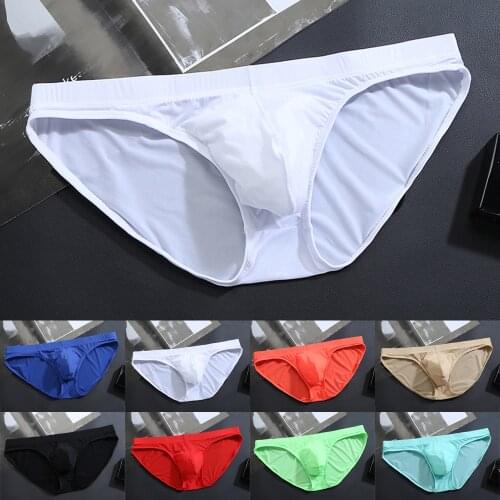 2021 Fashion Men Sexy Underwear Briefs Seamless Breathable Men Briefs U Convex Pouch Solid Male Panties Underpants