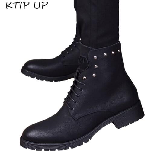 Winter Boots Men Genuine Leather Plus Velvet Warm Snow Boots Handmade Waterproof Motorcycle Boots Autumn Winter Shoes Men Shoes