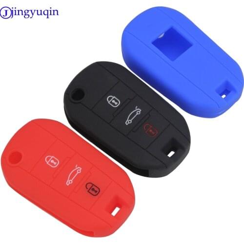 Soft Silicone Car Key Case Shell Cover For Citroen C4L CACTUS C5 C3 C6 C8 Picasso Xsara For Peugeot 3008 308 RCZ 508 3 button