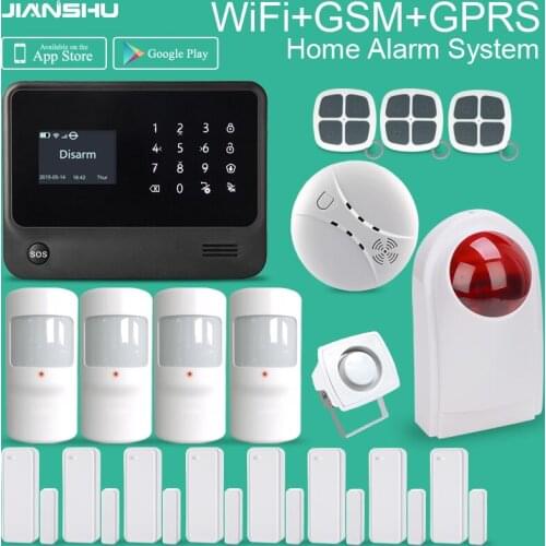 Latest Home Security Alarm System IOS/Android APP Control Home Security Alarm Work With Smoke Detector for Home Security