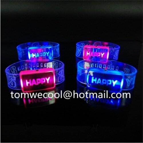 New Design Free shipping hot sale LED Bracelets Light up Flashing Bracelets Blinking Spike Bracelets for Party