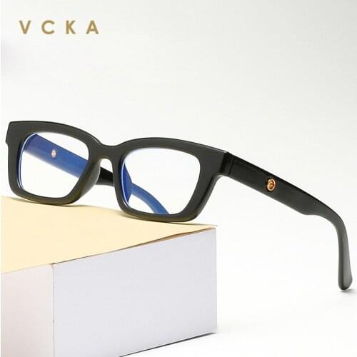 VCKA 2021 Women TR90 New design Blue Light Blocking Glasses Men Square Myopia Optical Prescription Optical computer Eyewear Male