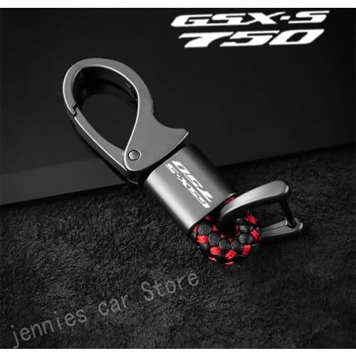 Custom logo hanging waist metal leather cord keychain for Suzuki GSXS 750 GSXS750 GSX S 750 GSX S750 motorcycle Accessories