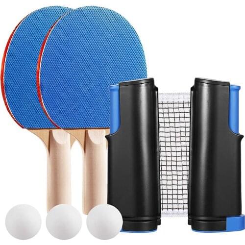 Professional Ping Pong Racket Set Portable Retractable Mesh Net All-in-one Table tennis Racket For Student Sports Equipment