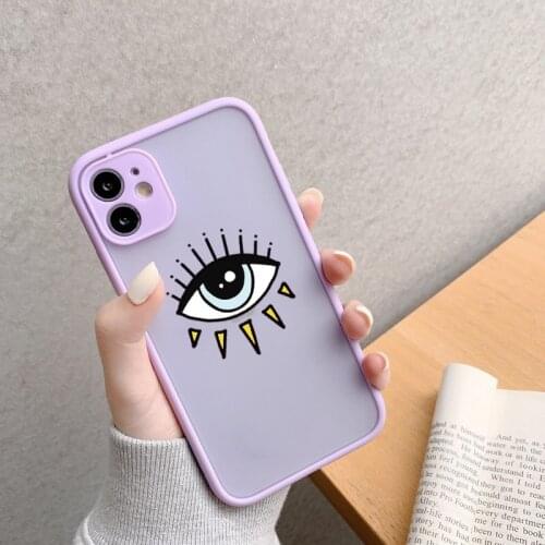 Evil Eye Illustrations Clear Phone Case For IPhone 11 12 Pro MAX Mini XS X XR 6s 6 7 8 Plus SE2020 Perfect Hard Sun Girl Cover