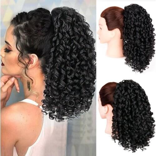 WERD 12 Inch / 150g Drawstring Fluffy Curly Hair Ponytail Fiber Synthetic African Fashion Artificial Hair Extension Ponytail