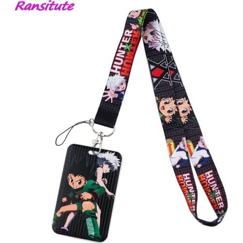 Ransitute R1829 Hunter Boy Cartoon Lanyard Card Holder Student Hanging Neck Mobile Phone Lanyard Badge Subway Access Card Holder