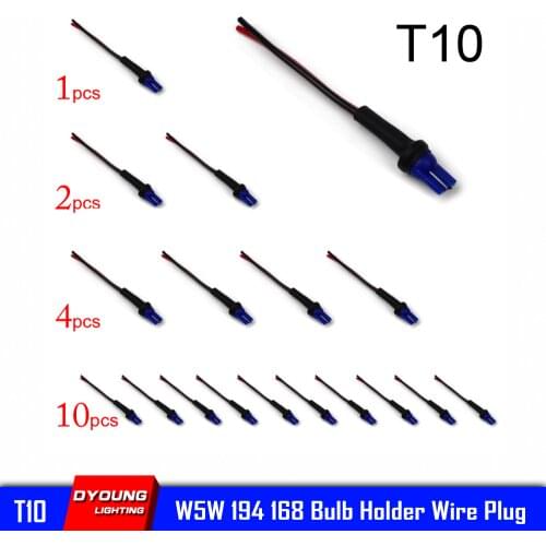 W5W Socket T10 Connector Led Bulb Holder 194 168 Dyoung Car Light Adapter Wire Plug Male to Female Reading Side Marker Lamp