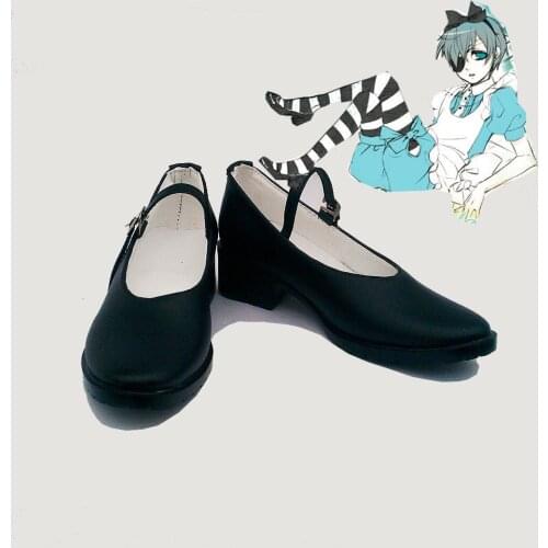 Custom made Alice ver Ciel shoes boots from black butler Kuroshitsuji Cosplay