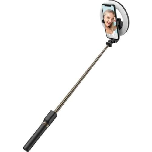 Portable Bluetooth Wireless Selfie Stick With RGB Ring Fill Light Tripod For iPhone For Samsung Makeup Video Live Travel