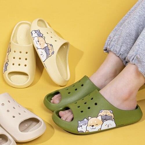 Cartoon Non-slip Women Men Slippers Summer Beach Slides Home Outside Soft Sole Sandals Boy Girls Ladies Bathroom Shoes Flip Flop