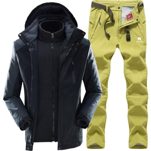 Outdoor Waterproof Jacket Three-in-One Suit Warm Hiking Pants Two-Piece Thermal Snowboard Snow Skiing Jacket And Pants sets