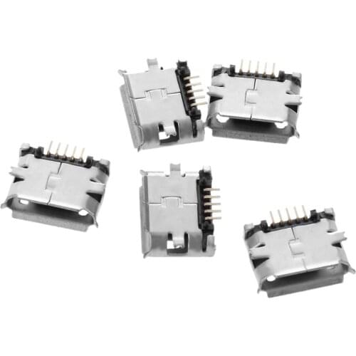 Top quality 5 Pcs Micro B USB Female Connector 5 Pin SMT PCB Mount Port