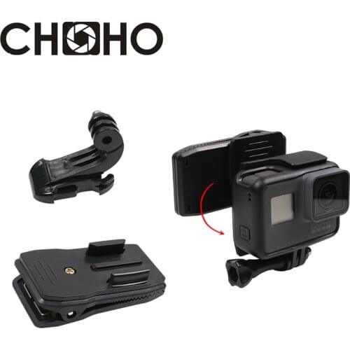 Bag Clip Clamp 360 Degree Rotary Backpack Hat Clips Quick Mount J-Hook for Xiaomi Yi 4K II Gopro Hero 5 6 7 8 SJ4000 Accessories