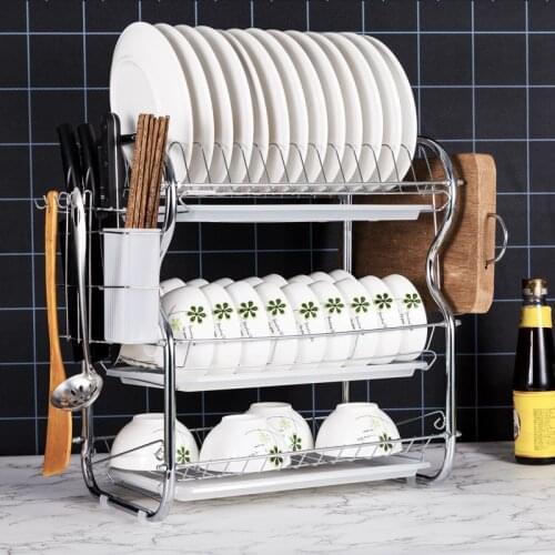 1/2/3 layers Bowl rack drying dishes metal holder stand household dishes drainer kitchen racks kitchen shelves organizer