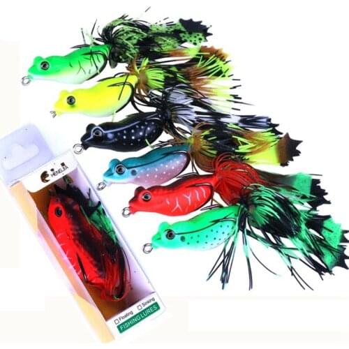 1pc 13g 5.5cm Frog Artificial Lure Lifelike Artificial Bait False Frog Shape Plastic Lure Fishing Accessories With Duple Hooks