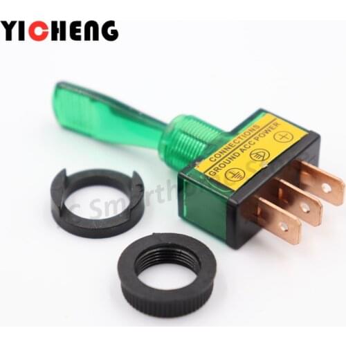 1Pcs Car toggle switch 12V illuminated car rocker switch 20A Rocker switch red blue green yellow