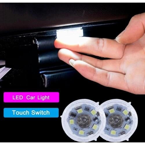 1pc Led Touch Switch Light Wireless Ambient Lamp Portable Night Reading Lights Car Roof Lamp Bulbs Interior Light accessories