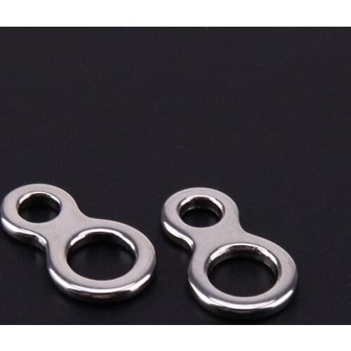 10pcs Fishing Butterfly Jigging Stainless Steel Figure 8 Solid Ring Assist line Protector Hooks Accessories Fishing Tackle
