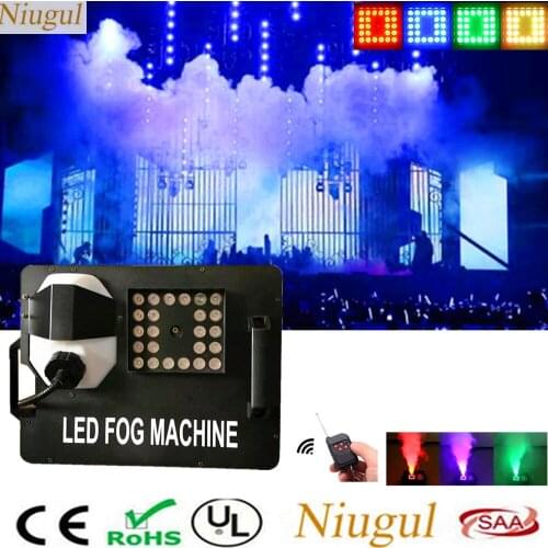 1500W LED Fog Machine/RGB LED Pyro Vertical Smoke Machine/Professional DMX512 Remote Control Stage Fogger With 24x9W LED Lights
