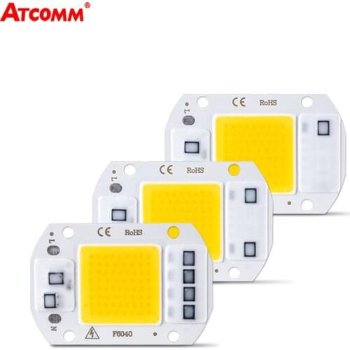 20W 30W 50W COB LED Diode Matrix Chip Lamp 110V 220V Smart IC No Flicker Outdoor Spotlight Floodlight Light Source