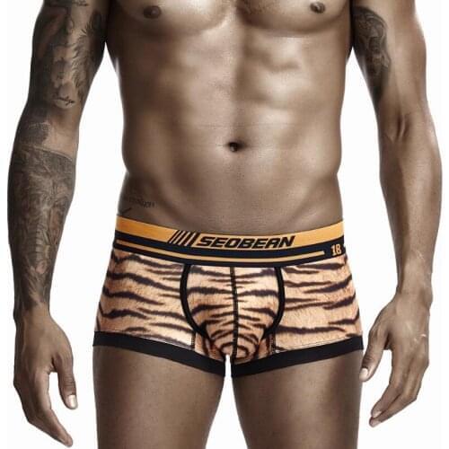 3pcs/lot Men Underwear Comfortable and breathable boxer Fashion Boxers Leopard fashion Shorts Home Loose sexy Men boxer