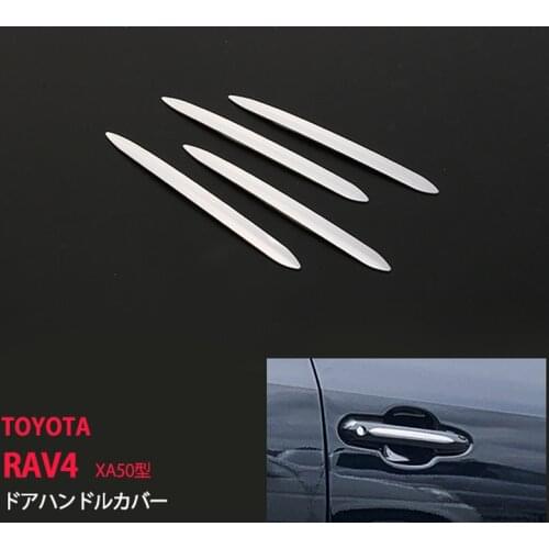 4pcs Auto Accessories for Toyota Rav4 V XA50 2019 Up Door Handle Cover Decoration Stainless Steel Car Styling Accessories
