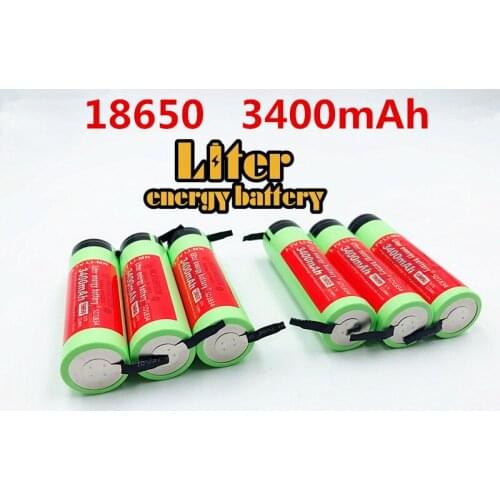 4PCS/LOT Liter energy battery 100% New Original NCR18650B 3.7v 3400mah Lithium Rechargeable Battery DIY Nickel Sheet batteries