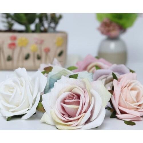 5/20/100 Pieces 7cm Artificial silk Rose flower head for wedding Home decoration DIY wreath scrapbook Craft Fake Flowers A35