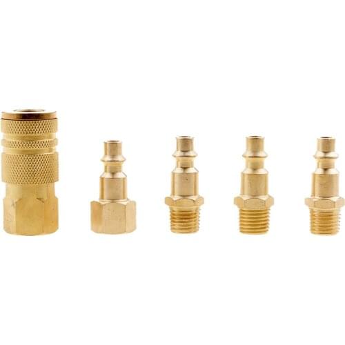 5 Pieces 1/4'' NPT Air Line Hose Compressor Fitting Connector Quick Release Car Accessories