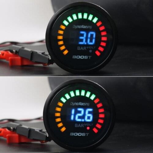 Turbo Boost Gauge 20 LED Durable 1-3Bar 52mm Adjustable Turbo Boost Controller for All 12V Cars