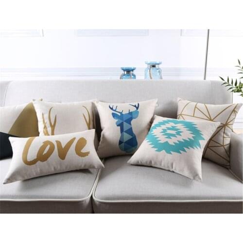 Decorative throw pillow case kissen geometrisch geometric Polyester cushion cover animals dear kussen overtrek for sofa car