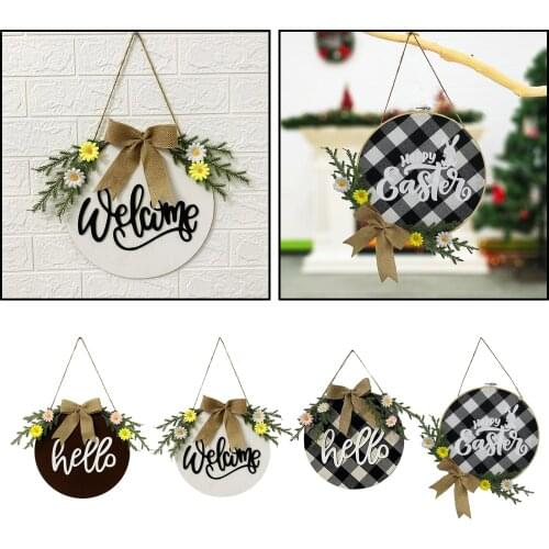 Wooden Door Hanging Sign Plaque Rustic Door Hangers Sign Hello/Welcome Coffee Shop Bar Restaurant Decor Ornaments Crafts Arts