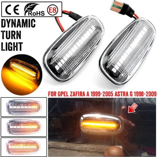 For Opel Zafira A 1999-2005 For Opel Astra G 1998-2009 Flowing Turn Signal Lights Dynamic LED Side Marker Indicator Blinker