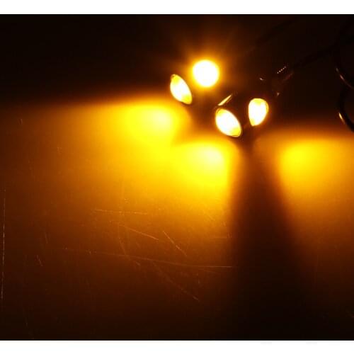 Amber LED Black Bolts Motorcycle License Plate Light Indicator Lamp