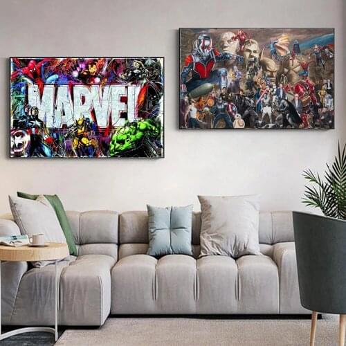 Canvas Painting Marvel Avengers Super Heroes Movie Avengers Posters and Prints Wall Art Pictures for Living Room Home Decoration