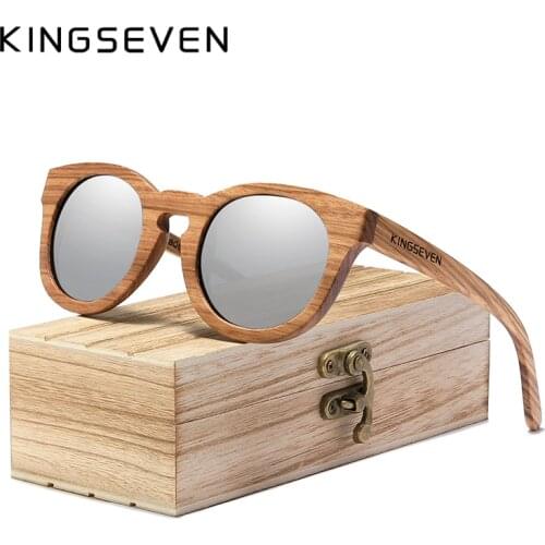 KINGSEVEN New Natural Wood Sunglassess Full Frame 100% Handmade Polarized UV400 Mirror Coating Lenses Eyewear Accessories
