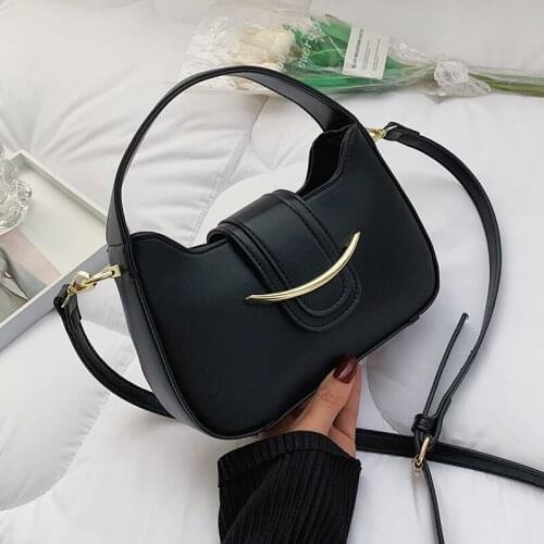 Small Fashion PU Leather Crossbody Bag with Short Handle for Women 2021 Designer Summer Shoulder Purses and Handbags