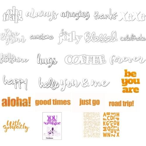 "Be Jolly" "Blessed"English Words Metal Cutting Dies For Scrapbooking Craft Die Cut Card Making Embossing Stencil Album Decorate