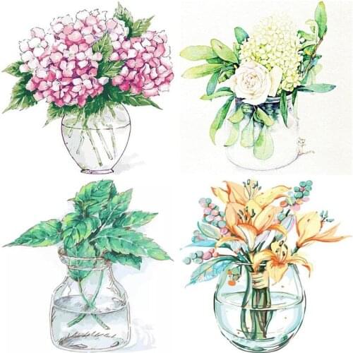 Gatyztory DIY Coloring By Numbers Flower Drawing On Canvas Handmade Gift 40x50cm Painting By Numbers Decor For Home